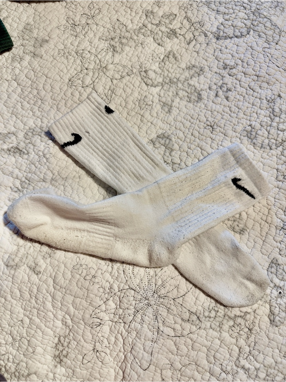 White Crew Athletic Socks with Black Accent